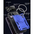thumbnail image 6 of for iPhone 12 Pro Max Case with 360° Rotatable Invisible Ring Stand, Large Window Design Compatible with Magsafe, -Grade Protection Shockproof Phone Cover for Women Men, Blue, 6 of 15