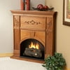 Real Flame Arched Carthage Corner Fireplace, Oak