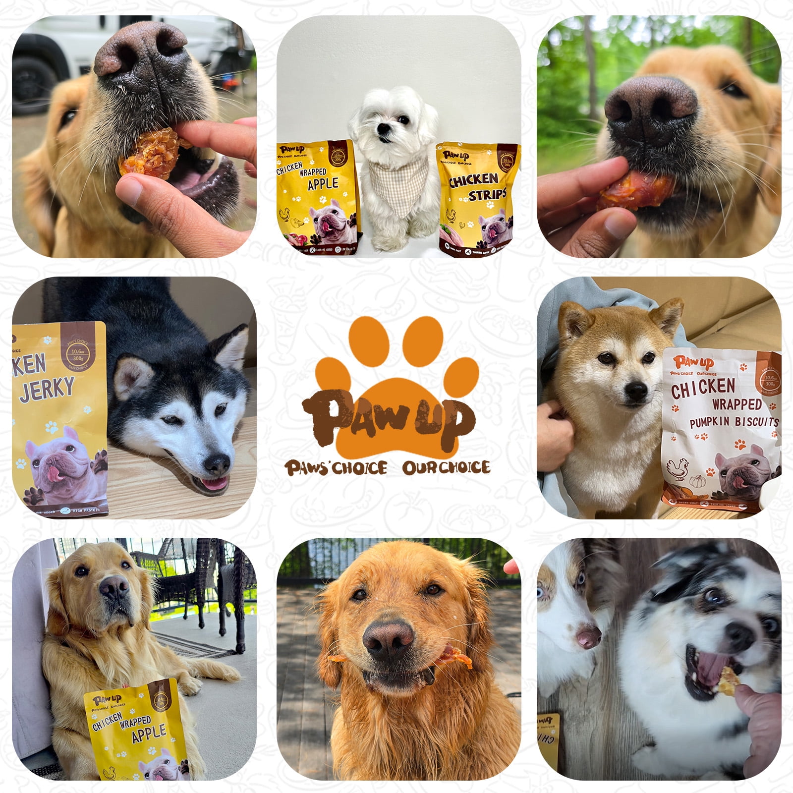 (2 pack) PAWUP Sweet Potato Dog Treats, Chicken Wrapped Dog Treats, Chicken Jerky & Sweet Potato Chews for All Dogs, Low Fat, High Fiber, 10.6oz