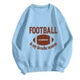 thumbnail image 2 of Xudanell Sweatshirt for Women Graphic Crew Neck Sweatshirts Women Sports Long Sleeve Graphic Football Sweatshirt Light Blue L, 2 of 4