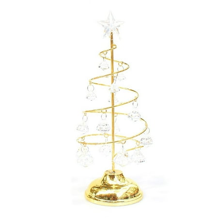 

Kafei Tabletop Christmas Tree | LED Light up Christmas Trees Silver/Gold Christmas Tree | Christmas Decorations Spiral Lighted Table Top Tree Decor with Pendants