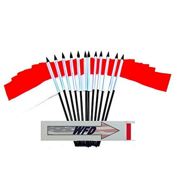 Pack of 12 4"x6" Monaco Polyester Miniature Desk & Little Table Flags, 1 Dozen 4"x 6" Monegasque Small Mini Hand Waving Stick Flags