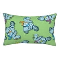 thumbnail image 1 of Gaeub Motorcycle Riding Dinosaur Print Double Sided Plush Decorative Throw Pillow Cover, Sofa Cushion Cover, Plush Cushion Cover,Excluding Pillow Core-20"x30", 1 of 6