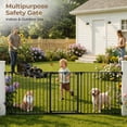 thumbnail image 3 of Pet Safety Gate, 3Panels 80" Extra Wide Iron Gates for Doorway Kitchen Playard, Black, 3 of 8