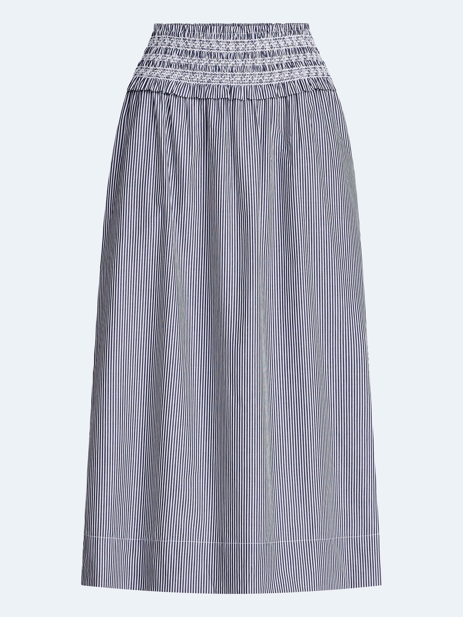 Free Assembly Women's and Women's Plus Striped Cotton Maxi Skirt with Smocked Waist, Sizes XS-4X