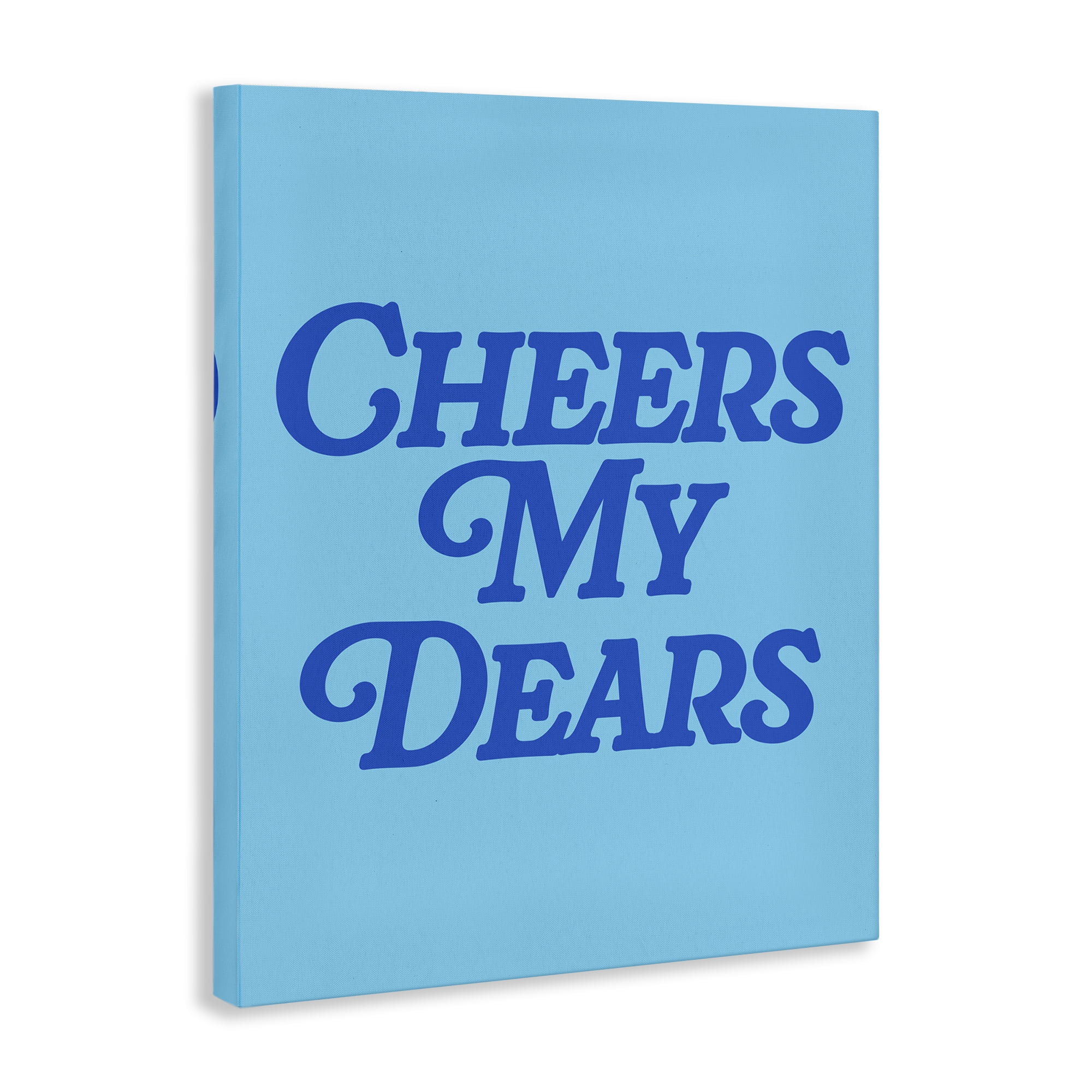 Stupell Industries Blue Cheers My Dears Food & Beverage Painting Wrapped Canvas Art Print Wall Art, 24 x 30