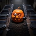 thumbnail image 6 of Funny Smiling Pumpkin Figurine Halloween Whimsical Pumpkin Decor Tabletop Ornament for Home Office and Festive Decoration, 6 of 8