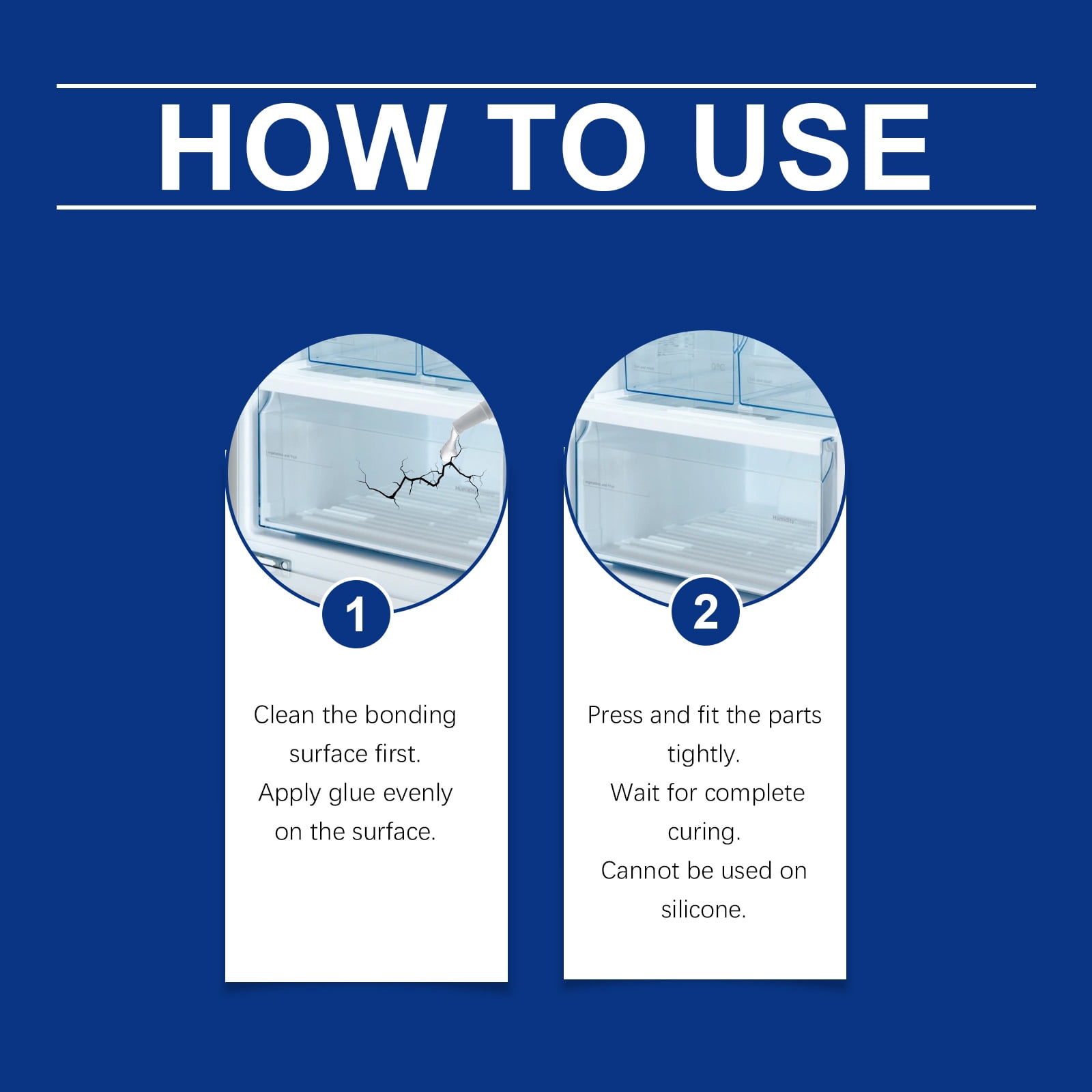 Alvantor Refrigerator Drawer Glue, Strong Bond Adhesive for Plastic Repairs, Cure Time Included