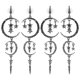 thumbnail image 1 of pares de pendientes de aleación de diamantes románticos Luna estrella joyería de moda mujeres niñas accesorios negro, 1 of 5