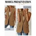 thumbnail image 6 of Xuanfei Women Solid Color Lapel Collar Button Sleeveless Office Blazer Vest, 6 of 7