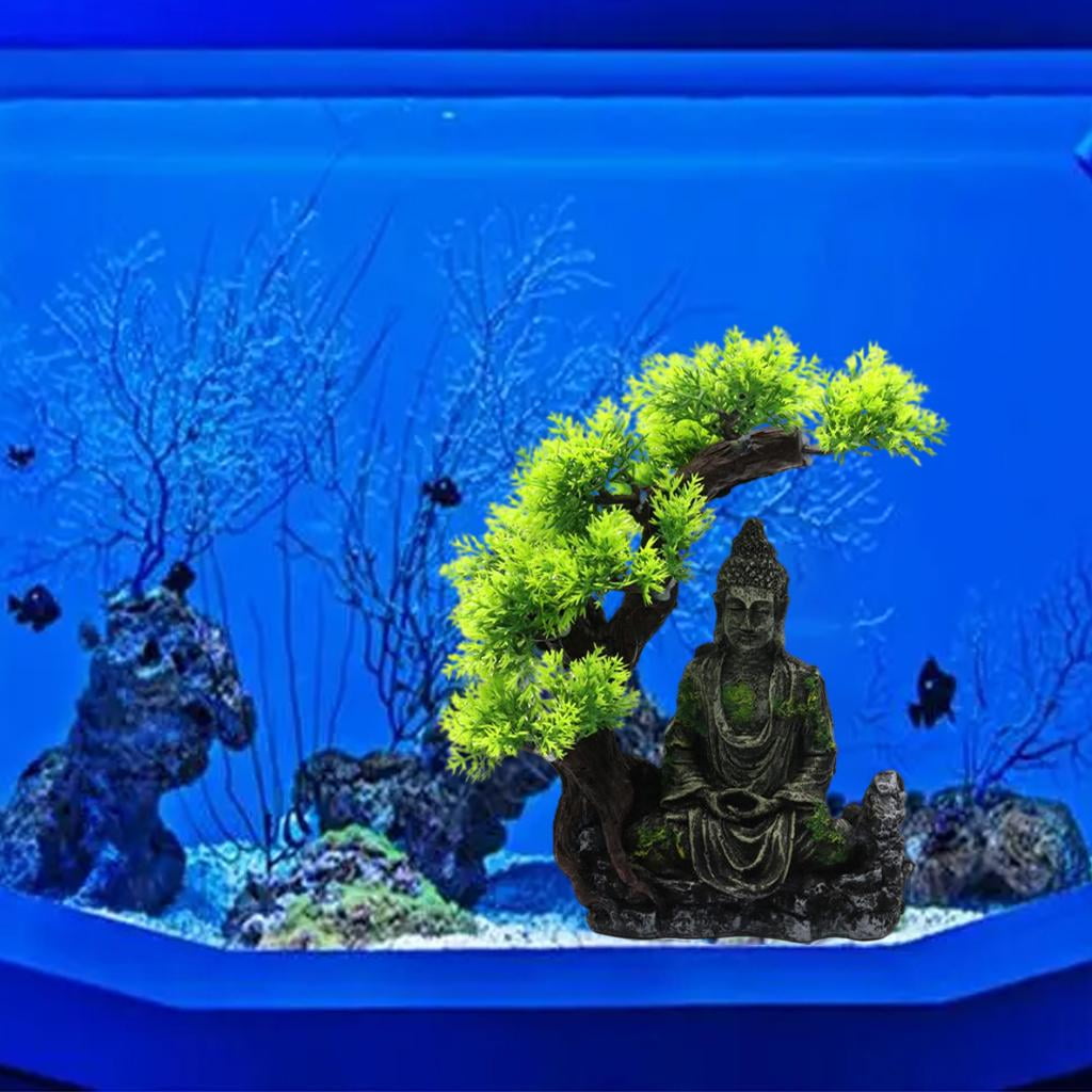 Creative Carved Resin  Buddha Figurine Aquarium Hideout Landscape Scene Shelter Hiding Fish Tank Home Desktop Ornament