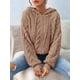 thumbnail image 4 of Suéter Holgado de Franela con Capucha para Mujer, Larga y Cálido para Invierno Caqui L, 4 of 8