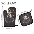 thumbnail image 2 of Yayeee Oven Mitts and Pot Holder Set of 4 Heat Resistant Kitchen Gloves Baking Hot Pad, Black Astronaut Space, 2 of 5