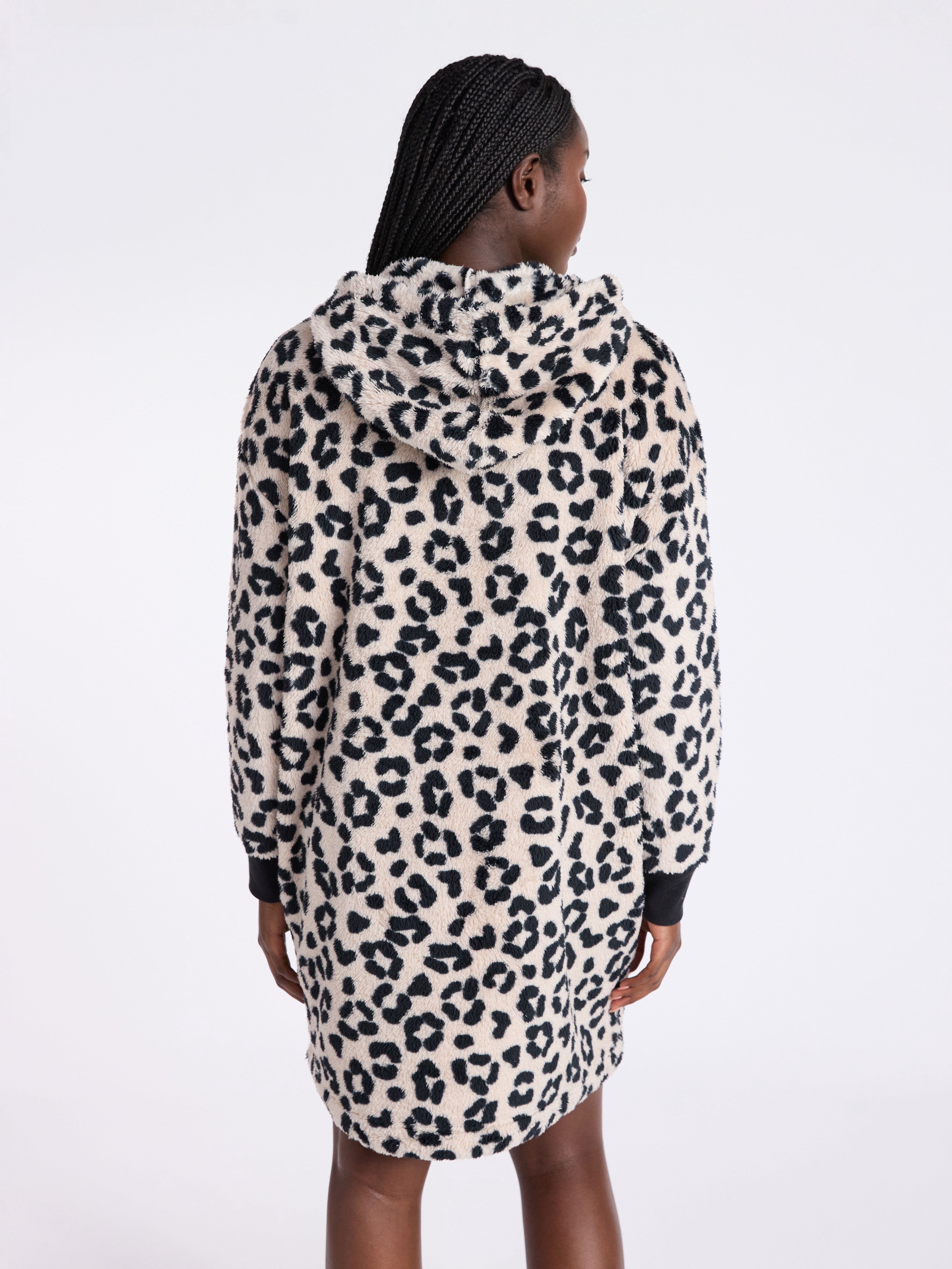 Joyspun Women's Oversized Hooded Plush Lounger, Size XS-3X