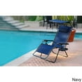 thumbnail image 4 of Jeco GCOL16-2 Oversized Olefin Zero Gravity Chair with Sunshade & Drink Tray, Mocha - Set of 2, 4 of 5