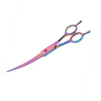 Vocoste 1 Pc Dog Grooming Scissors with Ergonomic Handle Upper Bend Shears Curved Shears for Pets 7.5" Assorted Color