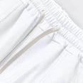 thumbnail image 6 of Men's Linen Shorts with Big Pockets Lightweight Breathable Casual Beach Vacation Shorts for Men Summer Yoga Big and Tall Size S-3XL White, 6 of 7