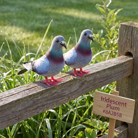 MERRYHAPY 2Pcs Foam Dove Figurines Realistic Garden Ornaments Home Decoration in Assorted Colors