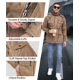 thumbnail image 5 of Lavenicole Winter Jackets for Men Fleece Lined Cotton Outdoor Winter Cargo Coats with Multi Pockets Khaki L, 5 of 6