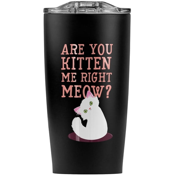 Are You Kitten Me Right Meow Cat Stainless Steel 20 oz Travel Tumbler, Vacuum Insulated & Double Wall with Leakproof Sliding Lid | Great for Coffee/Hot Drinks and Cold Beverages