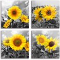 thumbnail image 3 of Wall Art Decor - 4 Panels Sunflower Canvas Wall Art Giclee Modern Home Decoration Watercolor Poster Canvas Picture for Living Room Ready to Hang, 3 of 6
