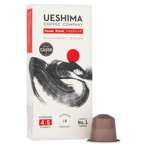 Ueshima House Blend Nespresso Compatible Capsules, 10 pods per pack, British Import (Pack of 3)