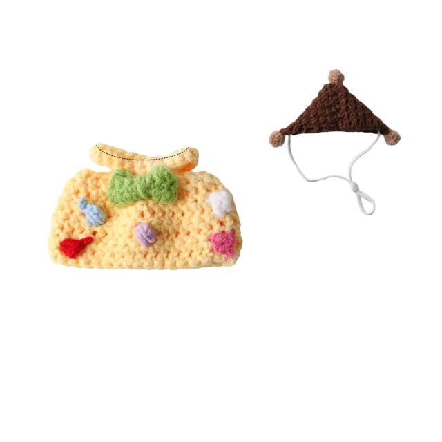 Sombrero para hámster, mini gorro de fiesta, apto para animales pequeños, bonita boina tejida a mano, pequeña y adorable, perfecta para animales como los cerdos barbudos