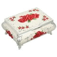 thumbnail image 3 of Vintage Jewelry Box, Gift Box Trinket Box Rectangular  For Ladies Girls Silver White Red Rose, 3 of 8