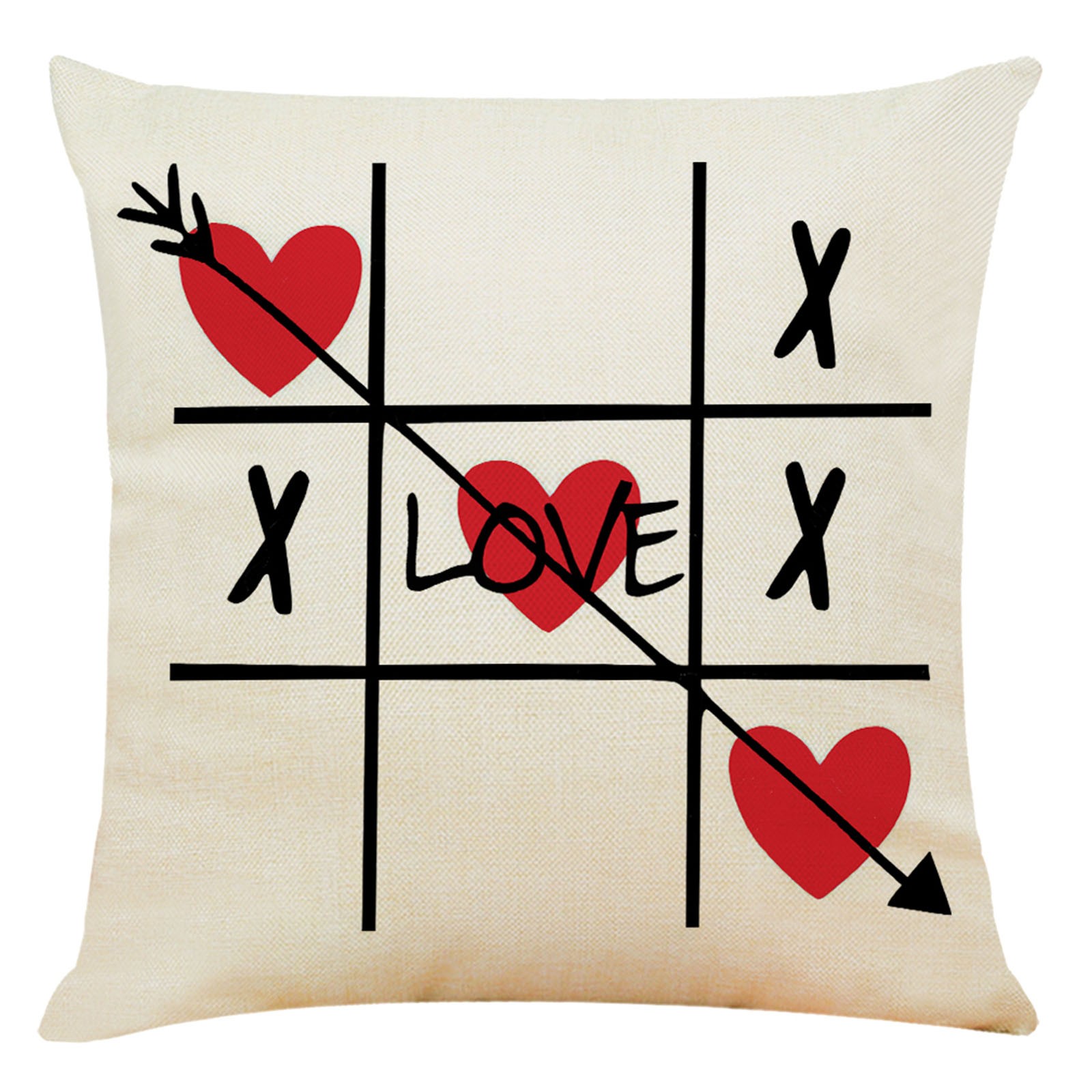 1pc Happy Valentine Pillow Cases Linen Sofa Cushion Cover Home Decor Pillow Case pillowcases in