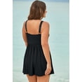 thumbnail image 2 of Swim 365 Women's Plus Size Twist-Front V-Neck Tummy Control A-Line Swim Dress, 2 of 6