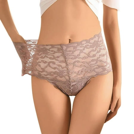 

Underwear For Women New Lace Mid Waist Ultra Thin See Through Mesh Bottoms Large Size Cotton Women s Panties