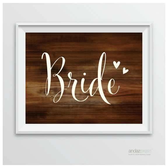 Bride Rustic Wood Wedding Party Signs