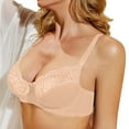 thumbnail image 1 of Womens Underwire Bra Lace Floral Bra Unlined Unpadded Plus Size Full Coverage Bra, 1 of 5