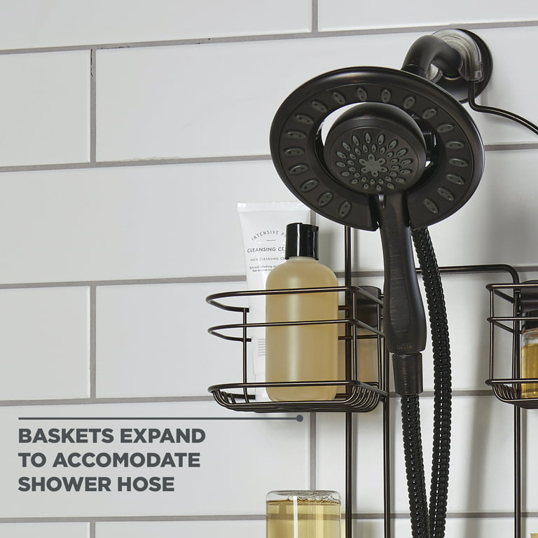 Matte Black Shower Caddy, Better Homes & Gardens Rust-Resistant Adjustable