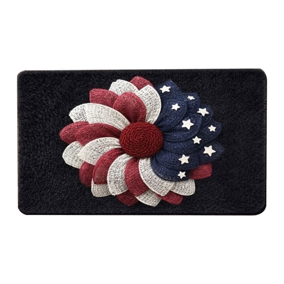 WUYVCG Under $5 USA Independence Day Doormat Patriotic Sunflower Wreath Print Door Mat Non Entrance Rug for Home Decor