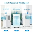 thumbnail image 1 of Fast Cooling & Quiet Operation Portable Air Conditioner 10000 BTU - 3-in-1 AC, Dehumidifier & Fan - 4-Way Swing, LED Display, Remote, 24h Timer, Window Kit - Cools up to 450 Sq.Ft - White, 1 of 8