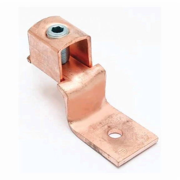 Burndy Mechanical Lug, 10 AWG Max, 1 Conductor, 1 Hole, #6 Stud, Copper KLU25