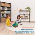 thumbnail image 3 of ECR4Kids Streamline 3-Shelf Double-Sided Storage Cabinet, 36in, Classroom Furniture, Grey Wash, 3 of 9
