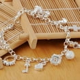 thumbnail image 2 of 925 Sterling Silver Fashion 13pcs Pendant Chain Charm Bracelet for Women for Teen Girls Lady Gift Women Fine Jewelry, 2 of 6