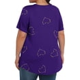 thumbnail image 3 of Plebaso Hauts pour Femmes Grande Taille Manches Courtes Blouses Plissées Décontractées Col Rond Été Tuniques Amples, 3 of 6