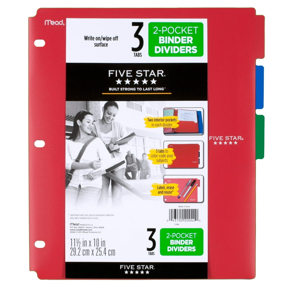 Five Star Tabbed Pocket Folder Dividers - Walmart.com - Walmart.com