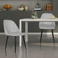 thumbnail image 3 of GIA Design Group Retro Armless Upholstered Dining Chairs with Vegan Leather, off-Gray, Set of 4, 3 of 6