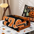 thumbnail image 5 of Feelyou Spooky Pumpkin Zipper Full Size Comforter Sets with Fitted Sheet and 2 Pillowcases, Vintage Gothic Skull Candle Zipper Bedding Set, Black Orange, Halloween Reversible, 4-Piece, 5 of 7