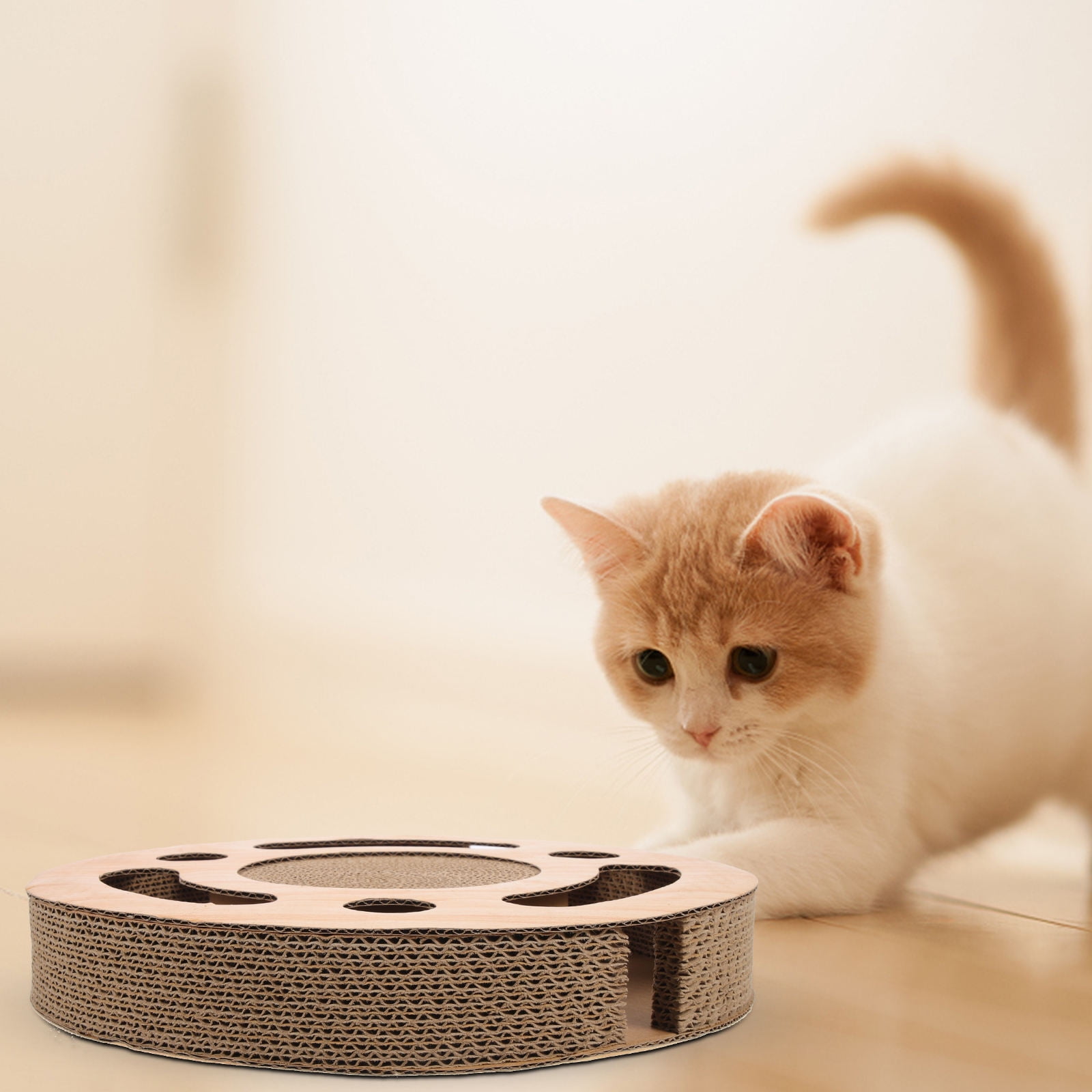 Supvox Cat Scratch Board for Cats with Rotary Table Corrugated Paper