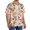 thumbnail image 2 of Fuzoiu Peach With Leaves1 Print Men's Casual Short,Men's Short Sleeve Shirt,Mens Casual Button Down Shirts,Cuban Collar Summer Shirt for Beach, Vacation, and Outdoor Activities-X-Large, 2 of 5