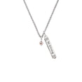 thumbnail image 2 of Delight Jewelry Silvertone Mini July - Red Crystal Heart Silvertone Be Strong and Courageous Bar Charm Necklace, 23", 2 of 4