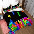 thumbnail image 1 of 3D Game Color Blocks Kids Quilt Cover Set Bedding Set Duvet Cover Pillowcases, 1 of 3