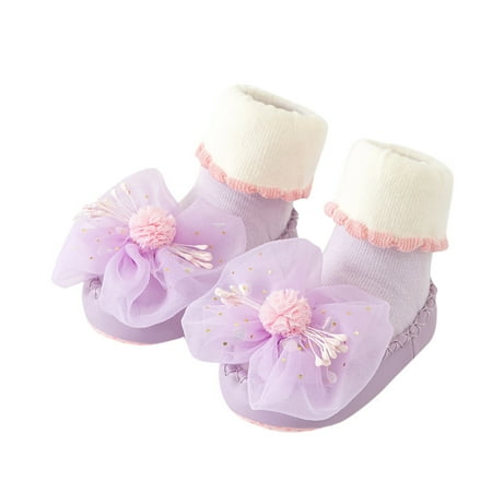 

Little Boys Girls Comfortable Shoes Autumn And Winter Children Toddler Shoes And Floor Sports Shoes Socks Shoes Flat Bottom Non Slip Warm Comfortable Lace Flowers
