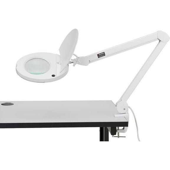 Global Industrial 8 Diopter LED Magnifying Lamp With Covered Metal Arm White