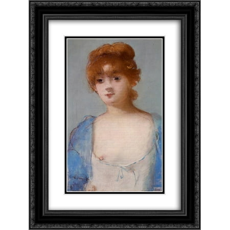 Black Negligee - Edouard Manet 2x Matted 18x24 Black Ornate Framed Art Print 'Young woman in a negligee'